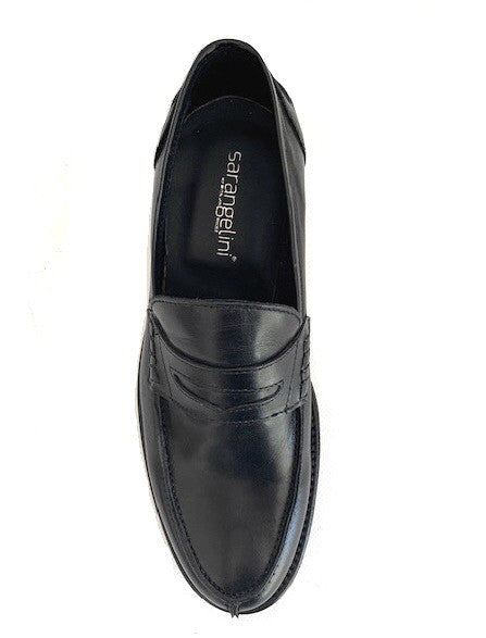 Mocassino college in vitello nero