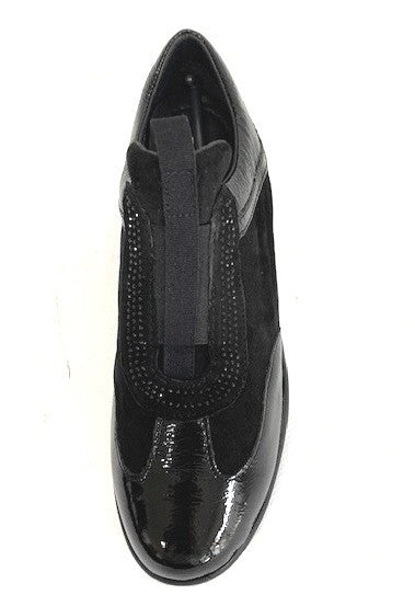 Slip-on in camoscio naplack e strass