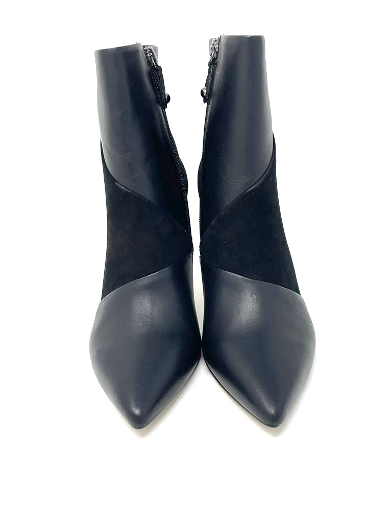 Tronchetto Sarangelini inserti camoscio vitello nero - 1884FNE