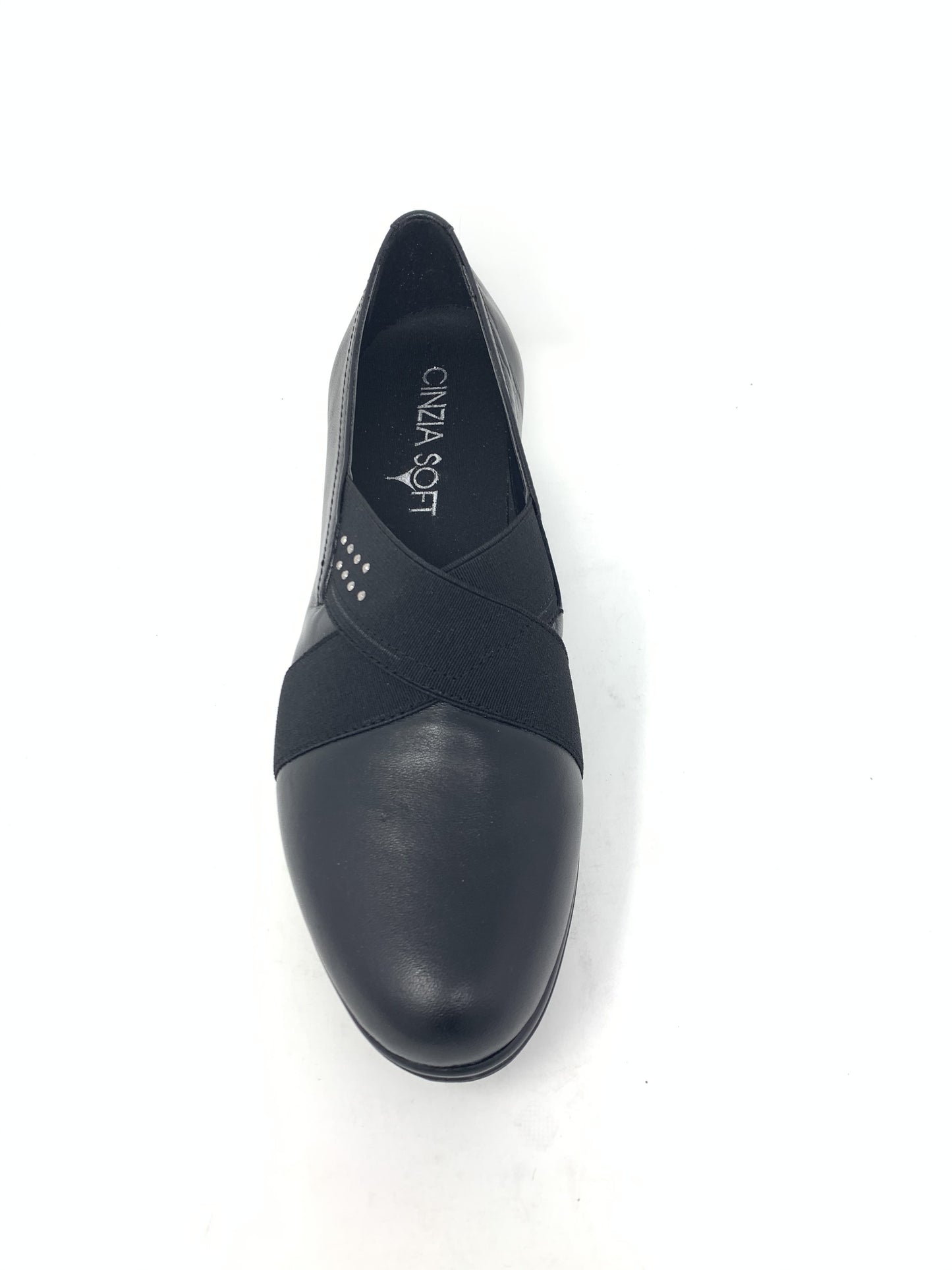 Scarpa su zeppa pelle nero