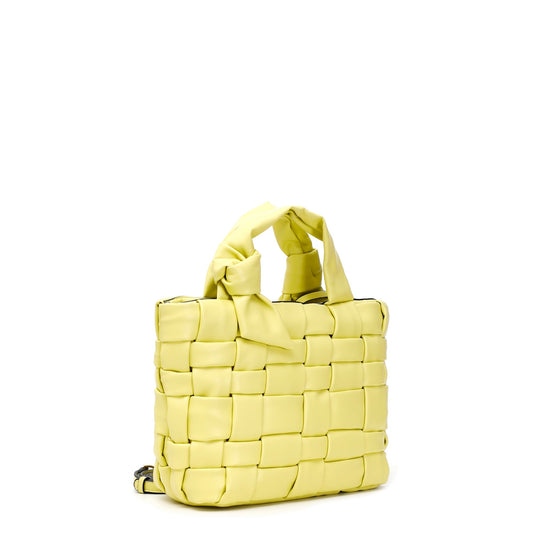 Borsa a mano intrecciata gialla