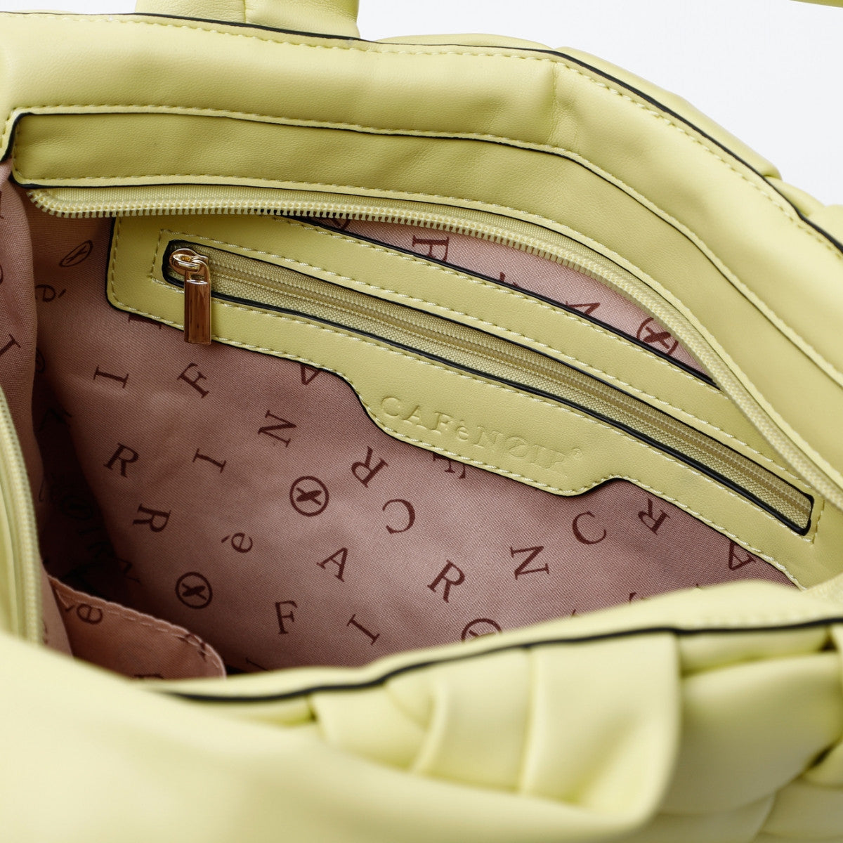 Borsa a mano intrecciata gialla