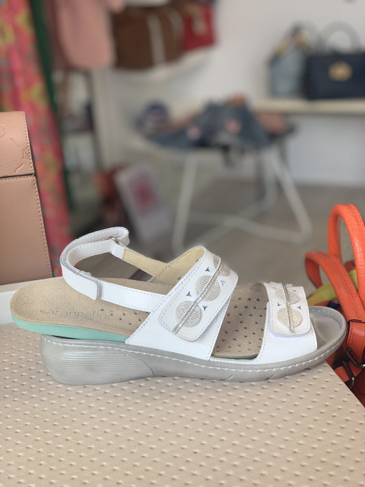 Sandalo sottopiede estraibile bianco