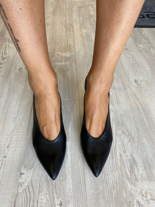 Decolletè accollata nappa nero