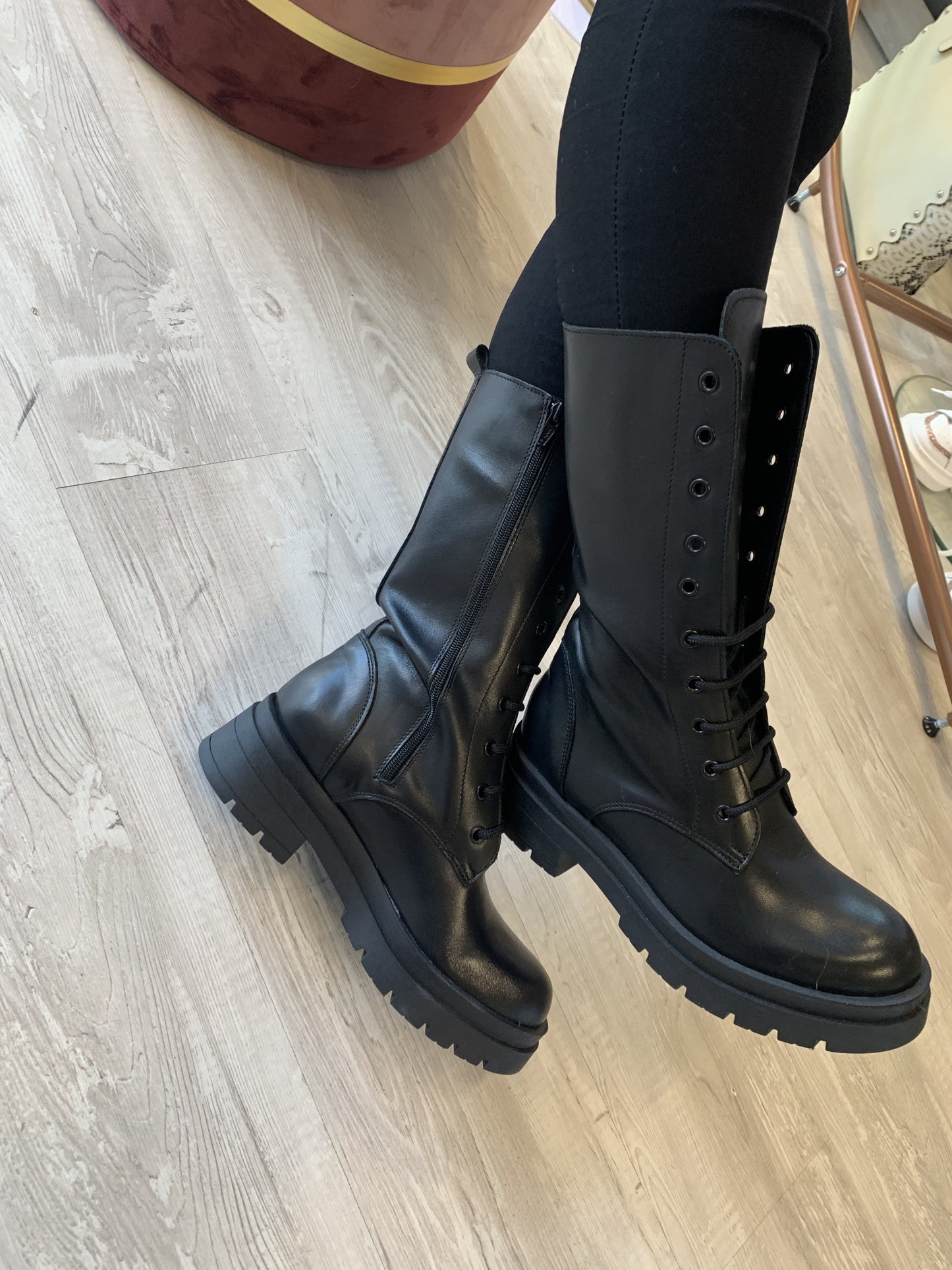 Anfibio maxicarro in pelle nero