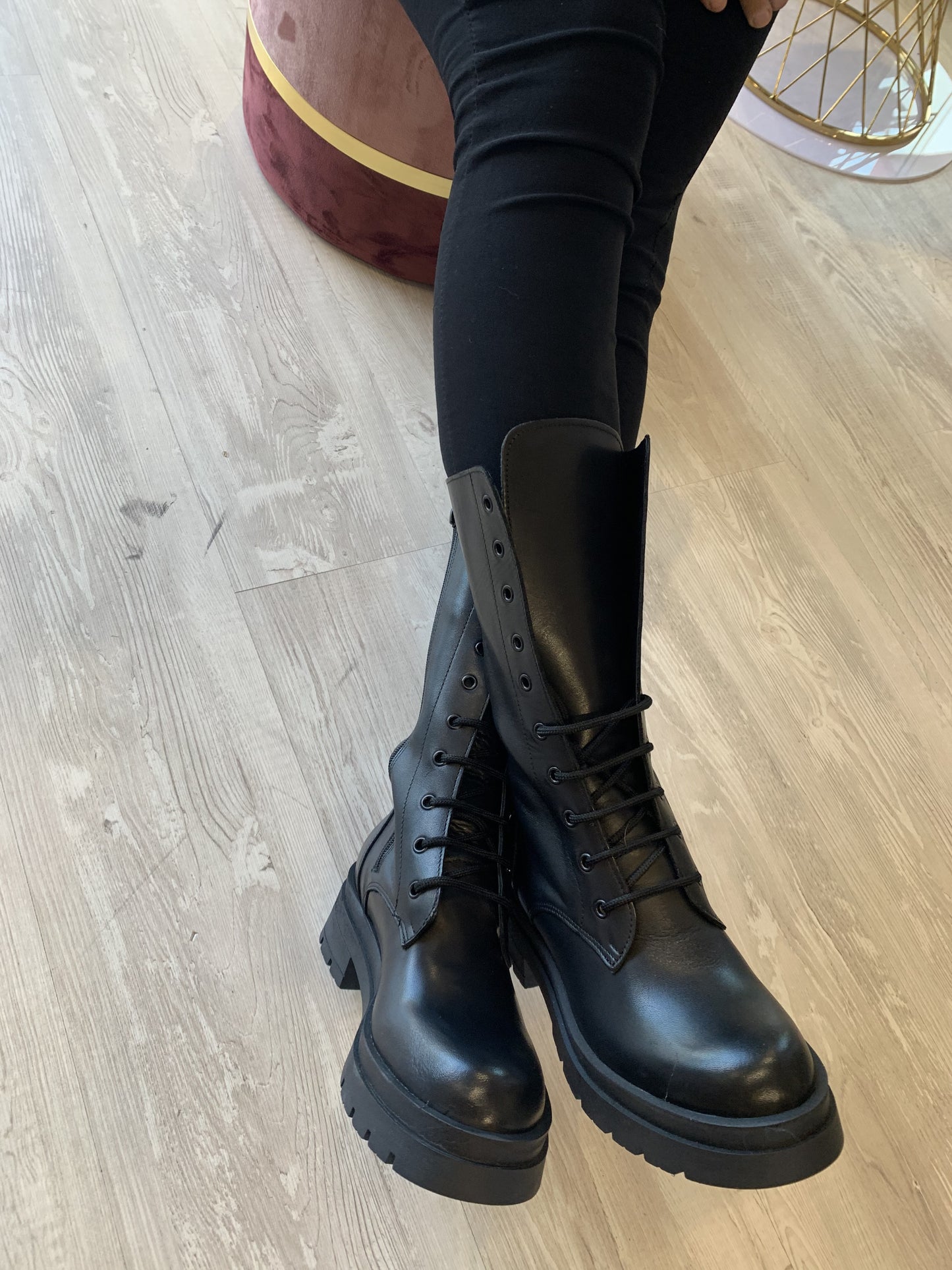 Anfibio maxicarro in pelle nero