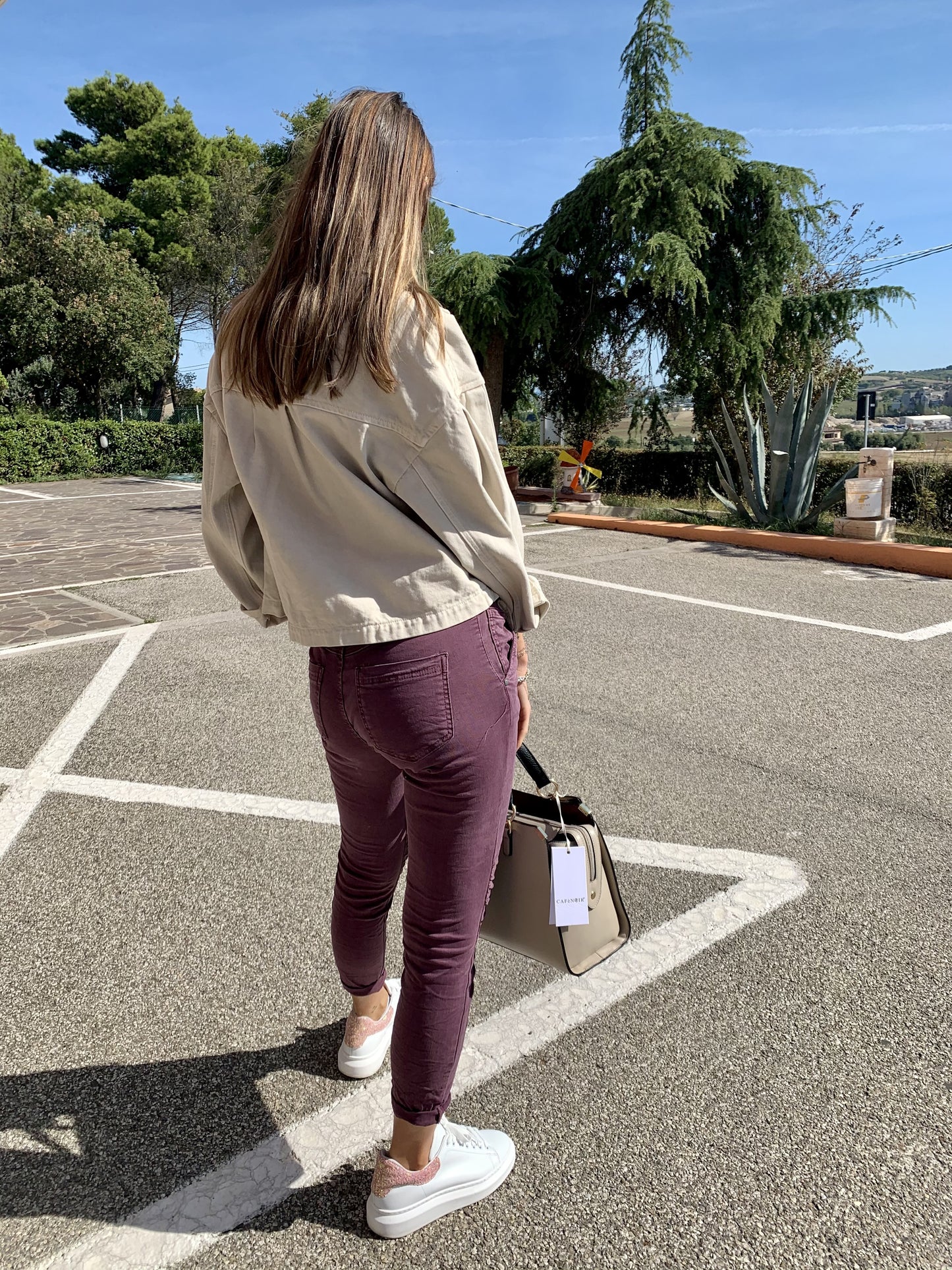 Pantalone coulisse vino