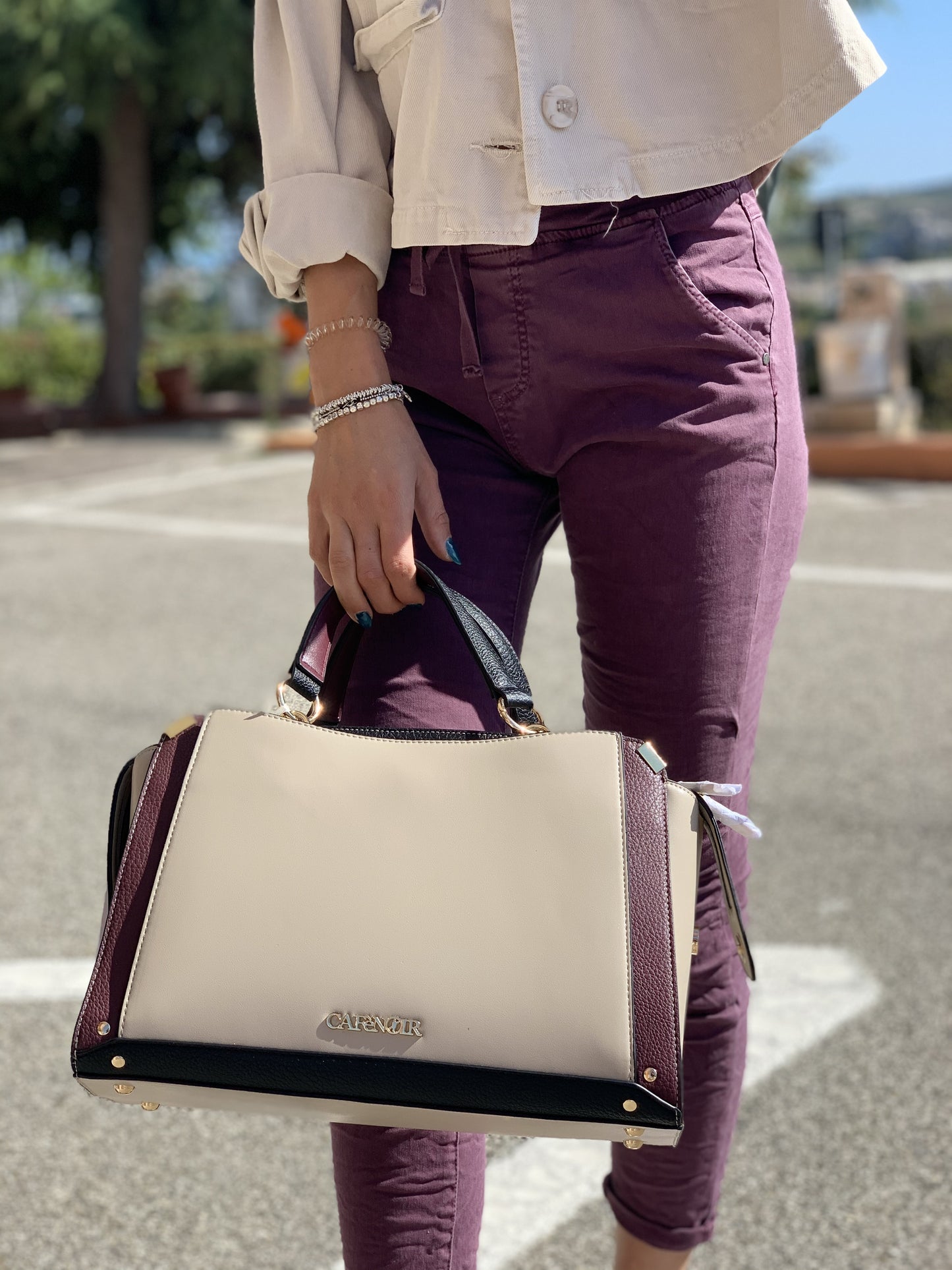 Pantalone coulisse vino
