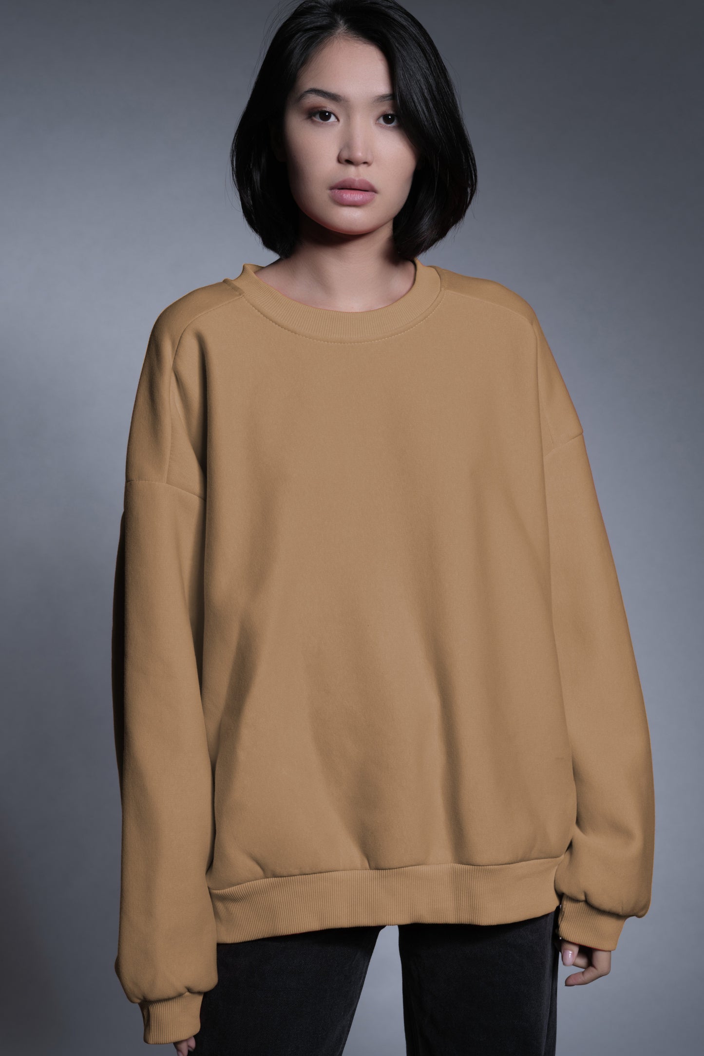 Felpa over camel L5042