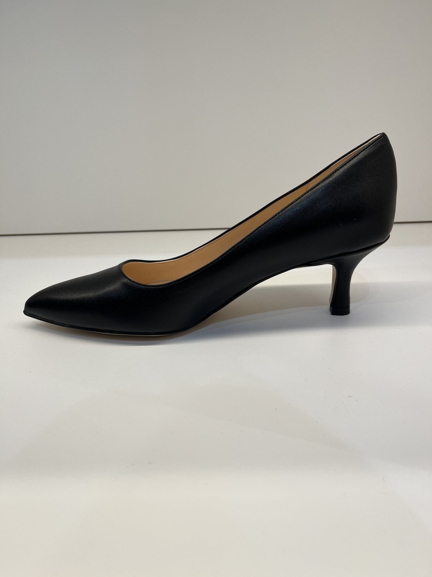 decollète in pelle nera tacco 5cm