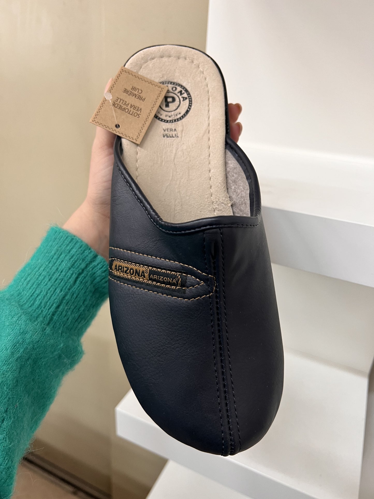 Pantofola uomo skai blu