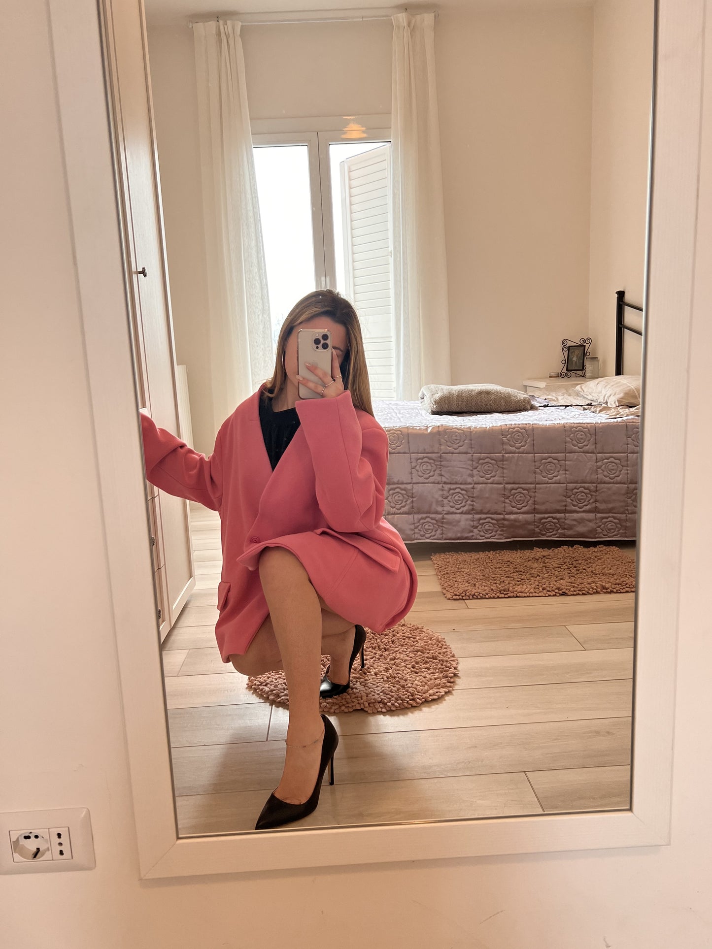 Cappottino blazer oversize fucsia