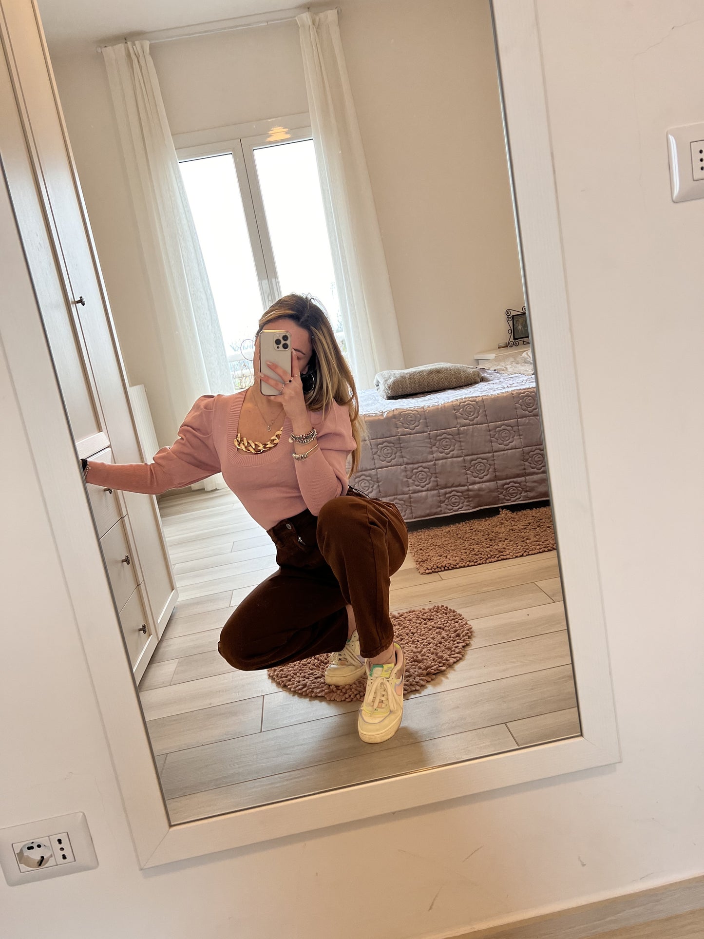 Pantaloni mom fit chocolate