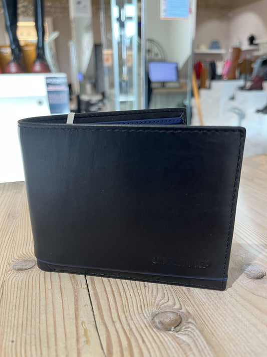 Portafoglio uomo Cafènoir con bordino colorato nero/blu