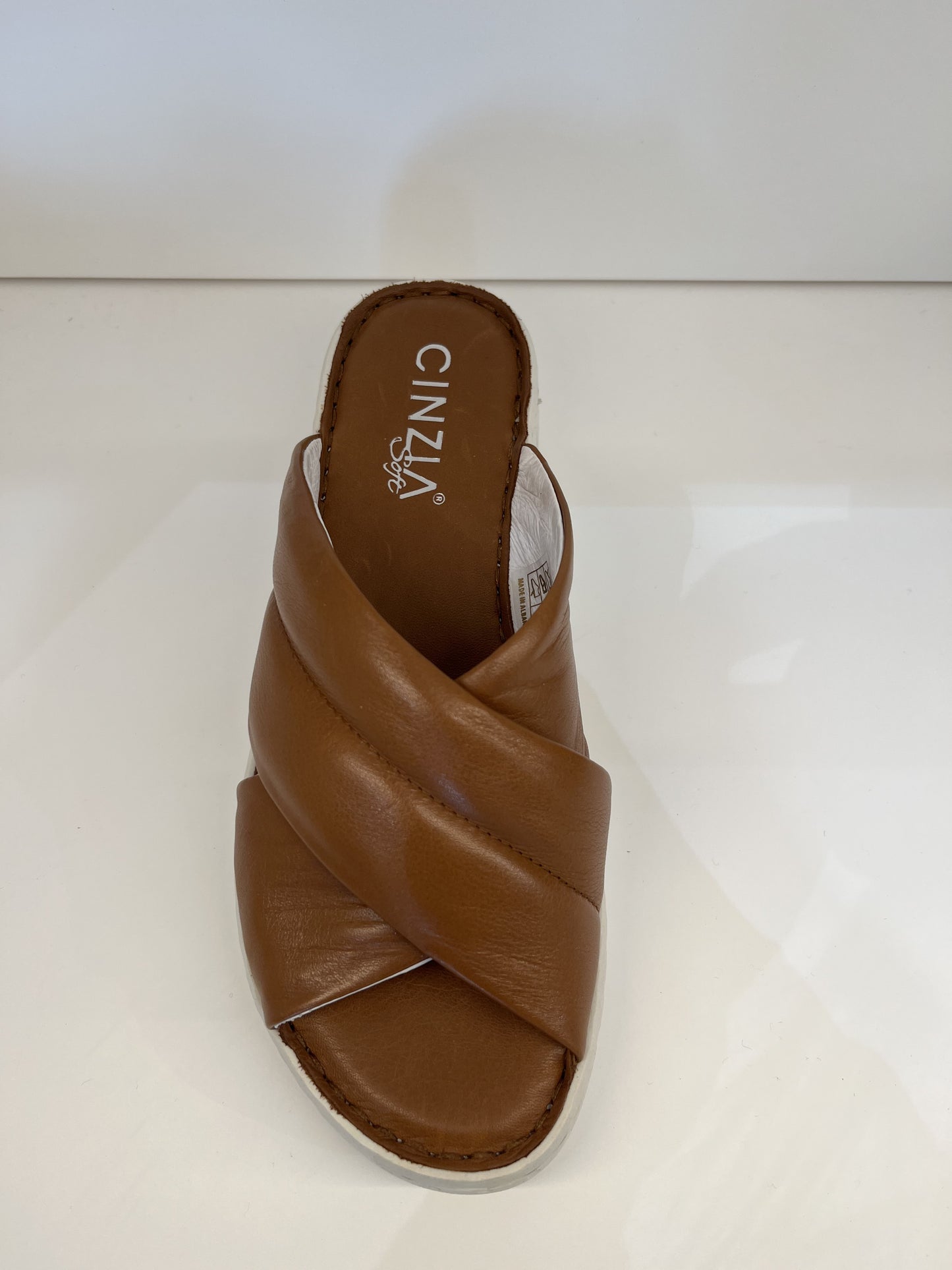 Ciabatta incrociata imbottita savana cuoio