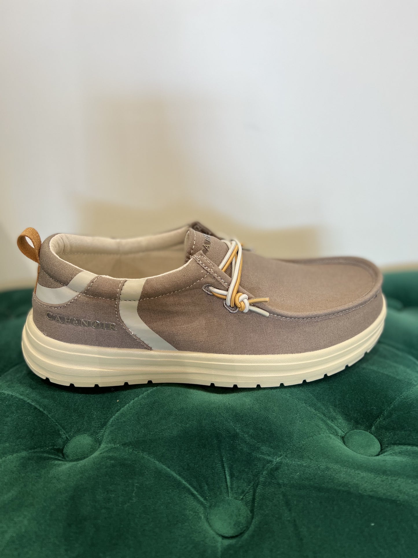 Mocassino con vaschetta tessuto grigio