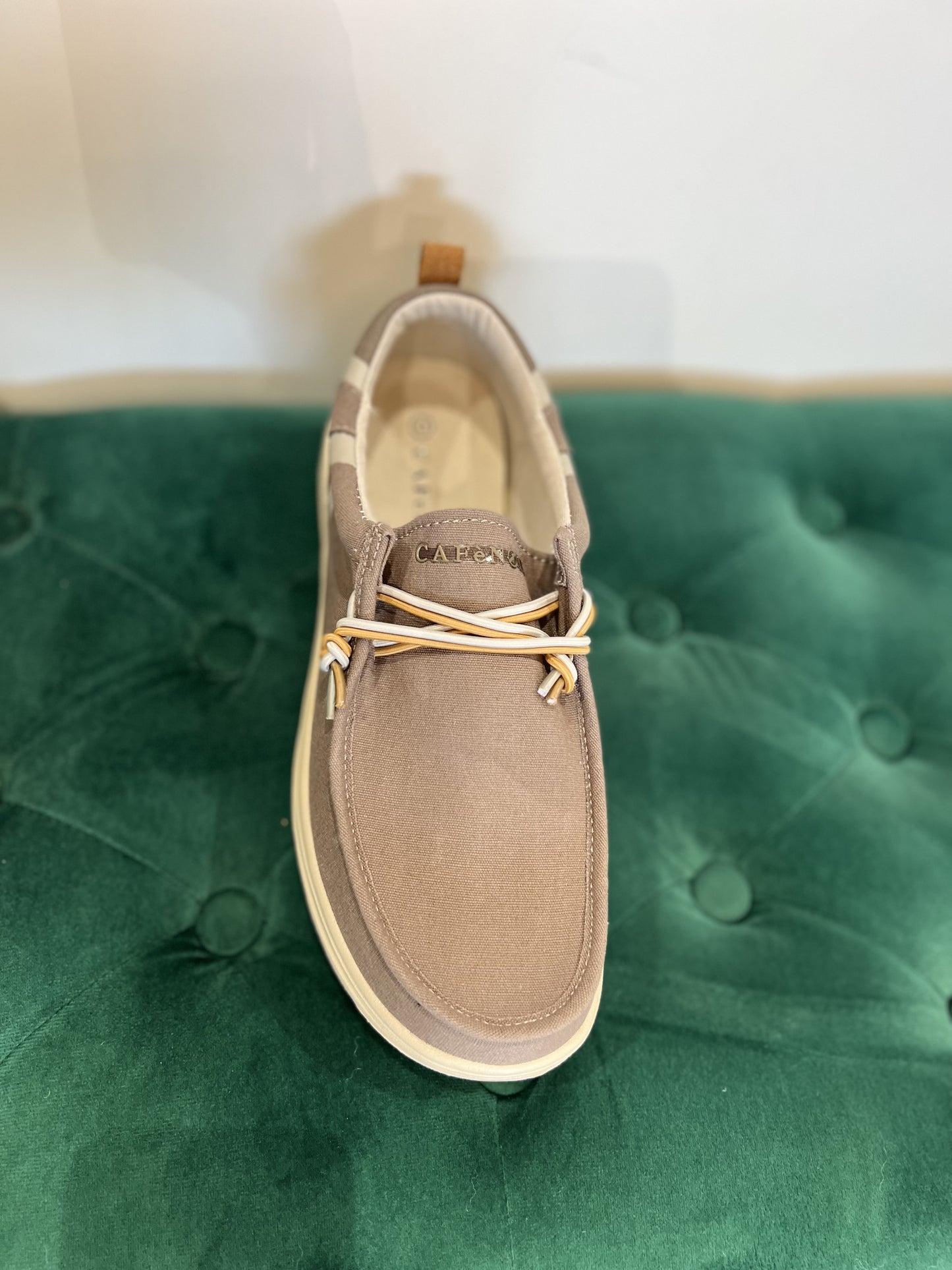 Mocassino con vaschetta tessuto grigio