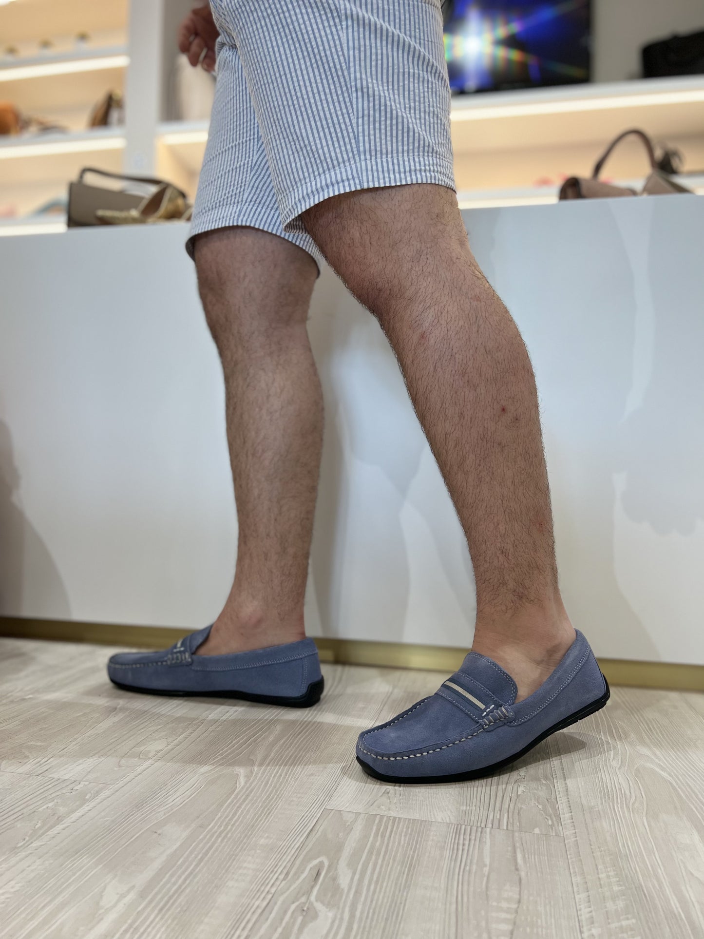 Mocassino sportivo con fascetta suede sky