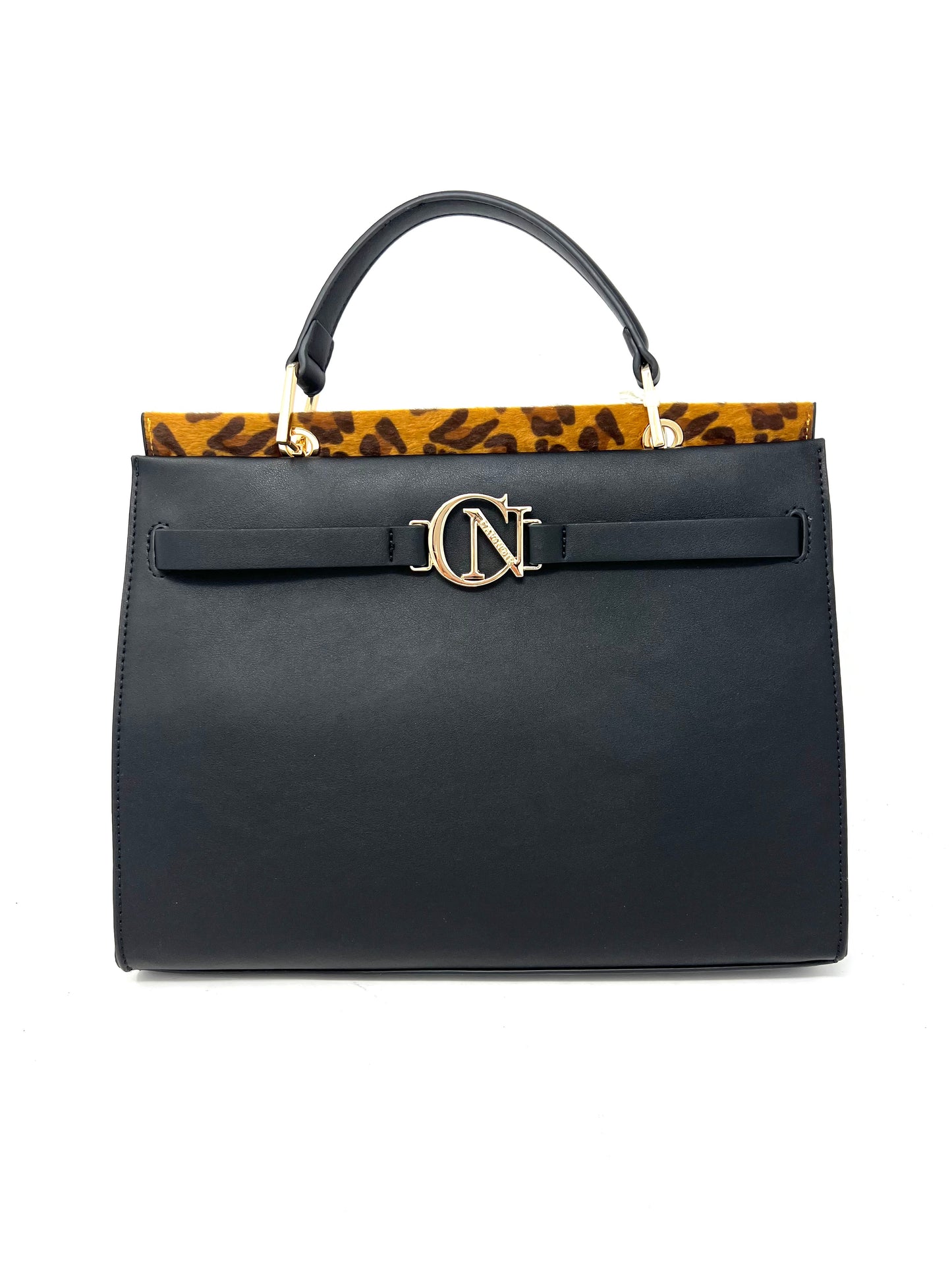 Bauletto nero inserto maculato - ZA0301