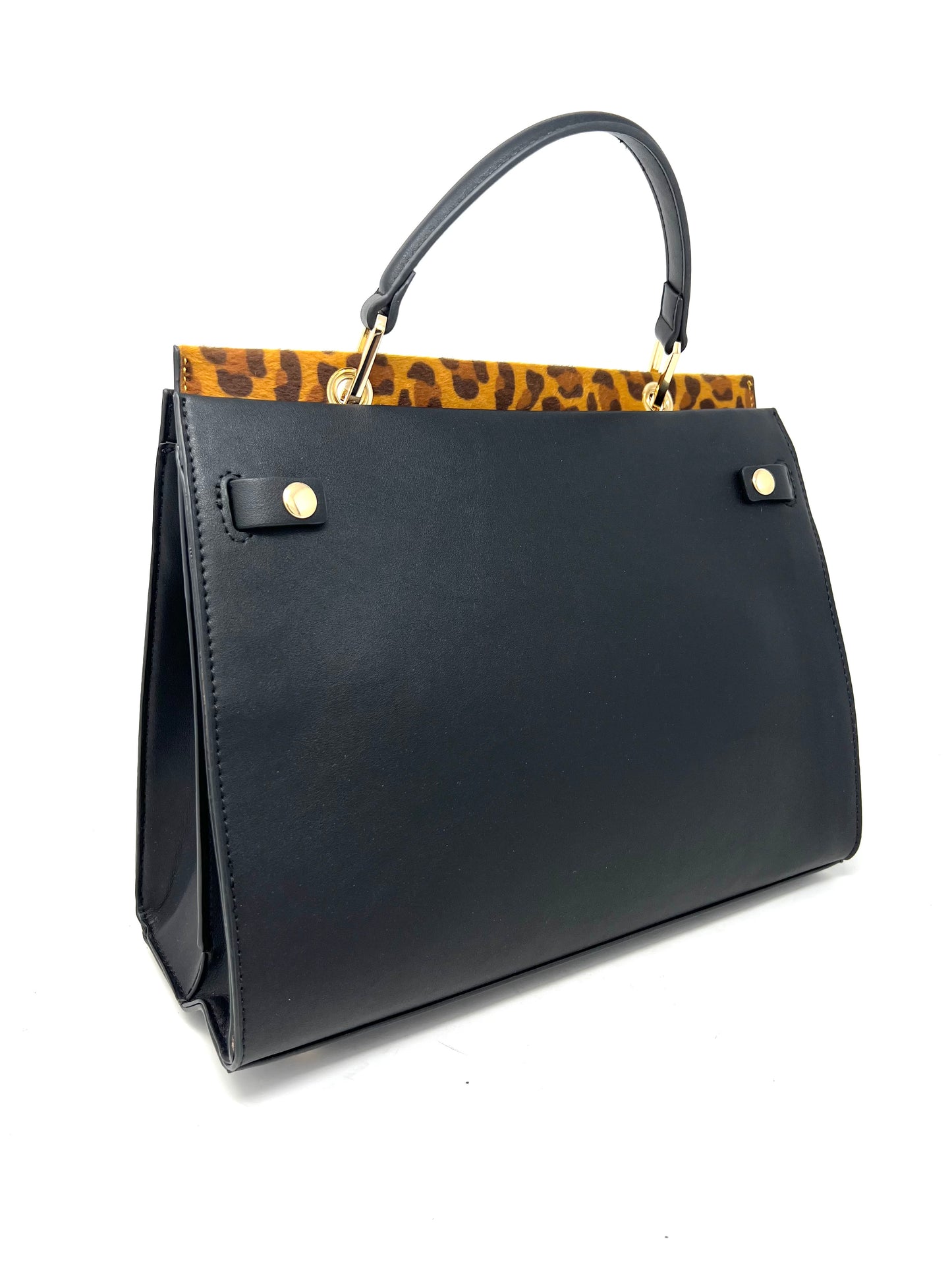Bauletto nero inserto maculato - ZA0301