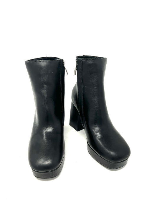 Tronchetto plato' pelle nero - B1305AN