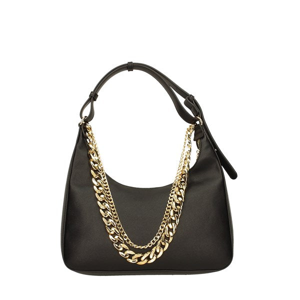 Hobo bag nera con catena -20807