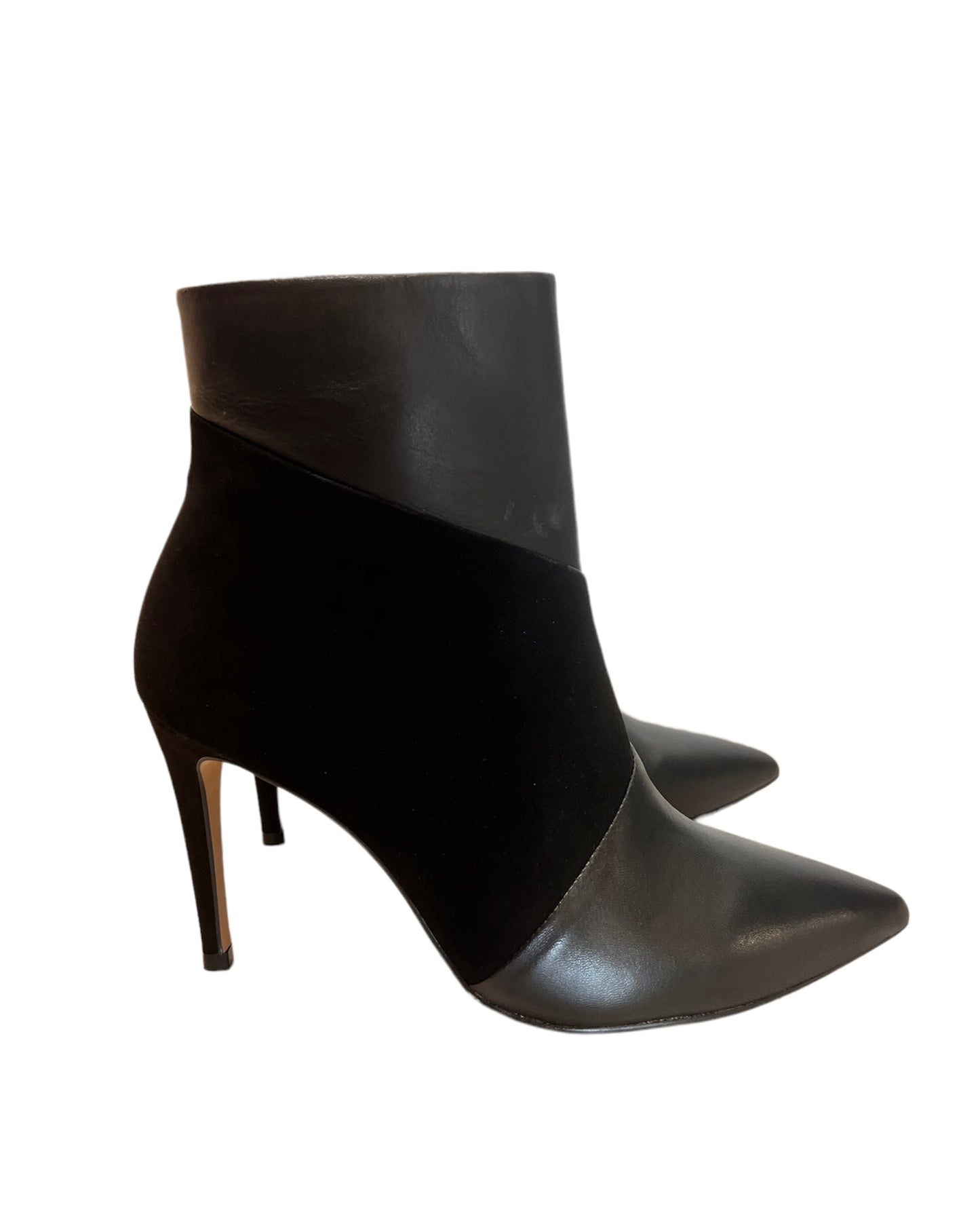 Tronchetto Sarangelini inserti camoscio vitello nero - 1884FNE