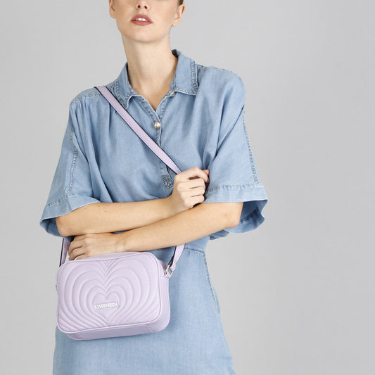 Borsa in eco-pelle a cuori glicine -IA0403G