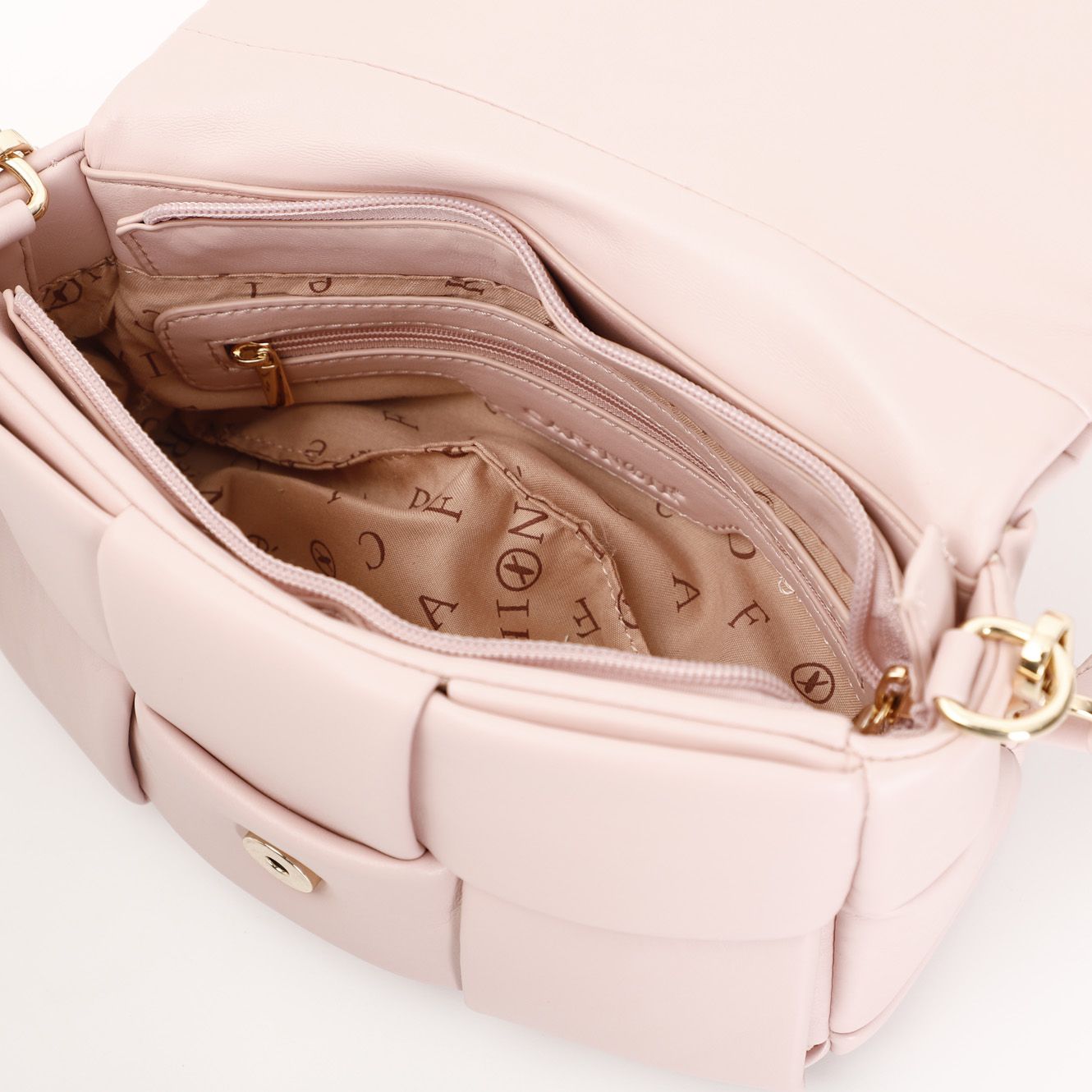 Pochette con intreccio imbottito cipria - ZB0403C