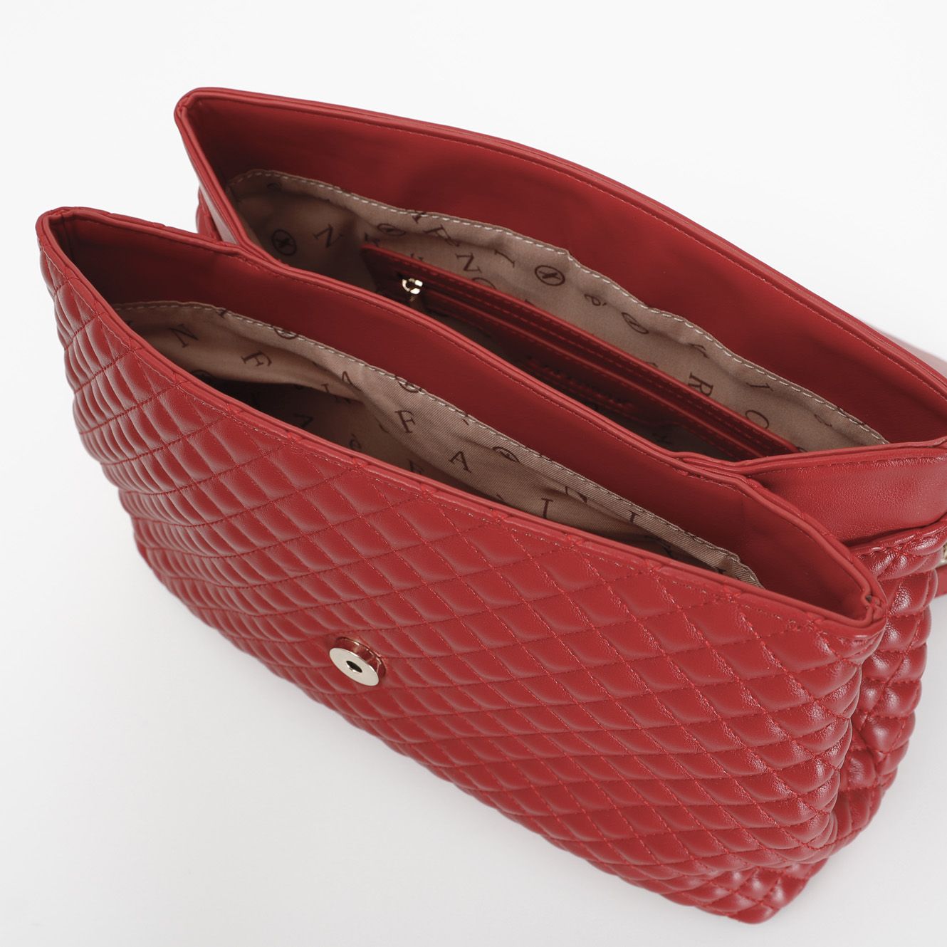 Cartella con trapuntatura rombi rossa -ZC0402R