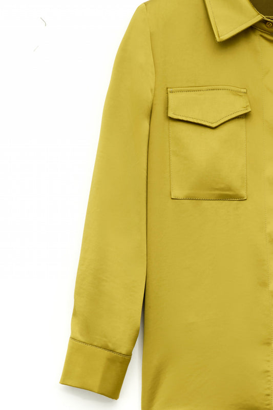 Camicia in raso con tasche - L6602