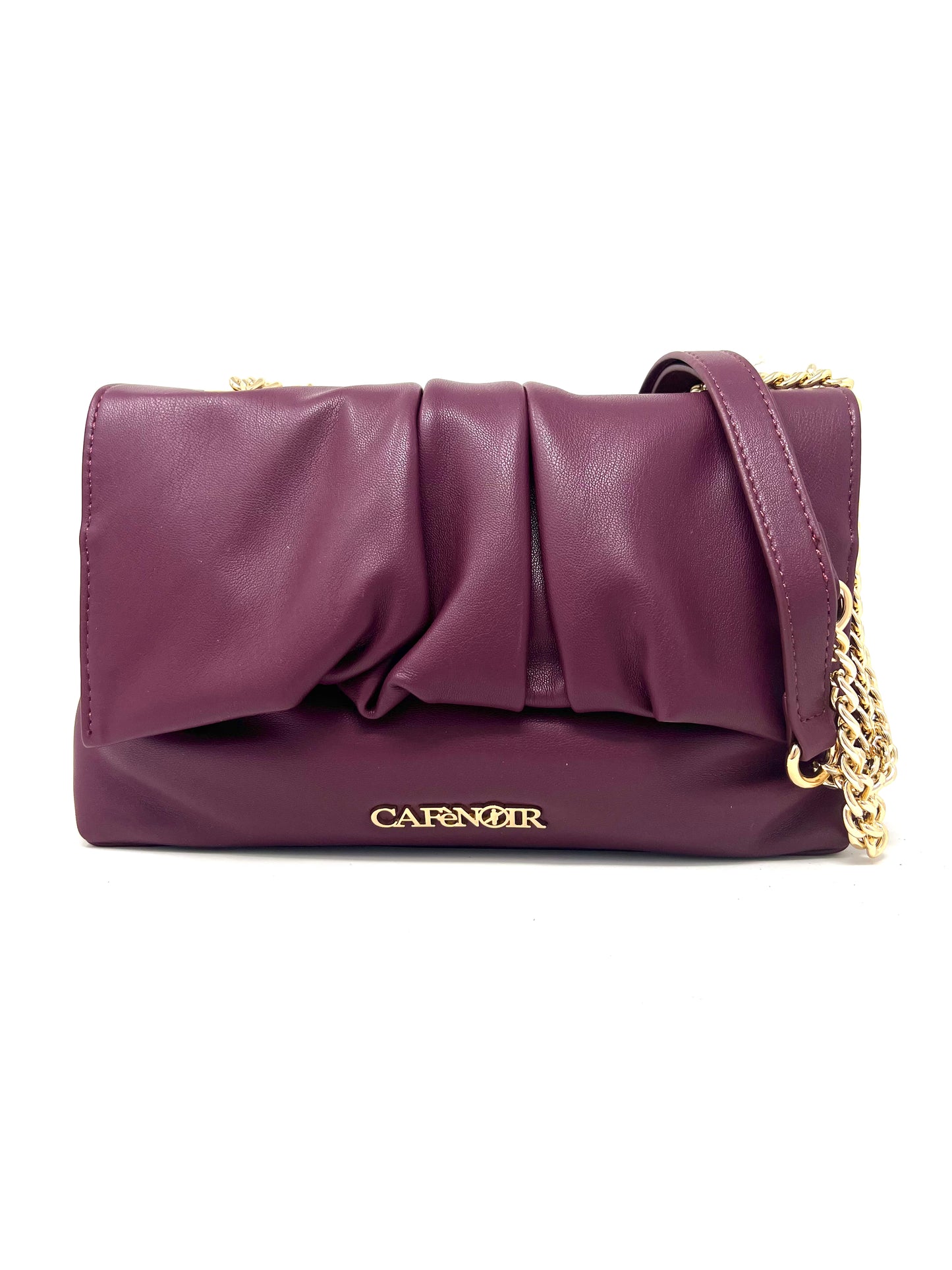 Pochette con pieghe morbide bordeaux -QA0303B