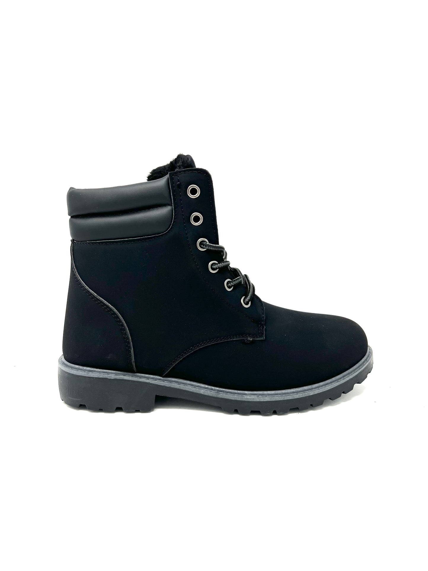 Scarponcino uomo trekking nero in eco-pelle