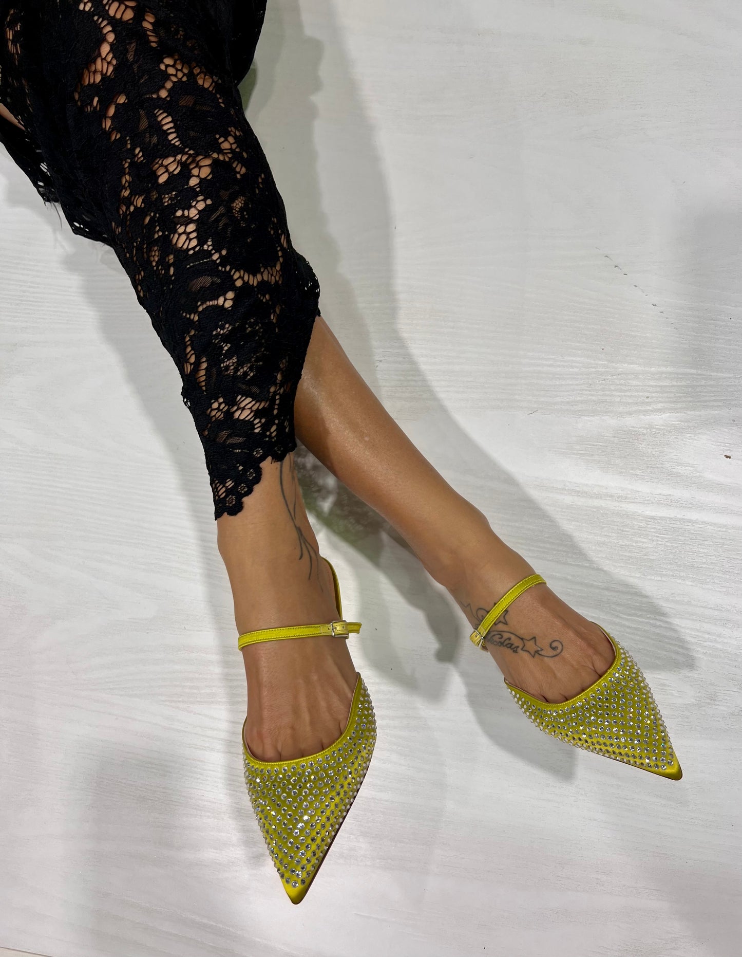 Slingback strass verde lime Gilda -AMANDA7