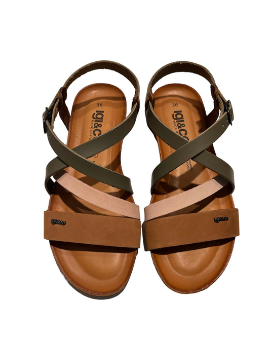 Sandali in pelle con listini e suola in sughero - perfetti per l'estate! -3694122