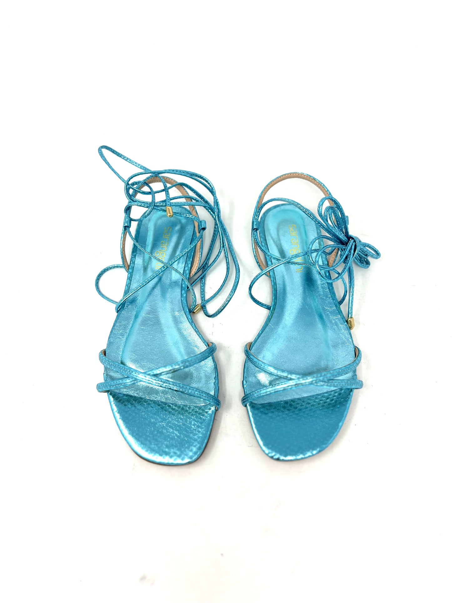 Sandalo flat con lacci blue sky -2048SK