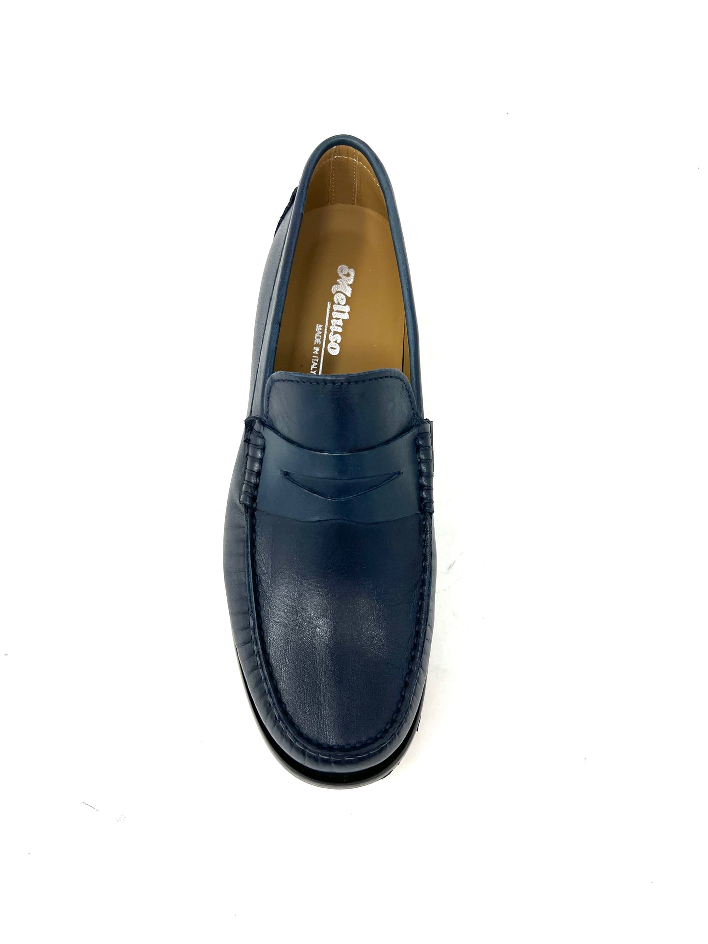 Mocassino blu in pelle Melluso -U18106