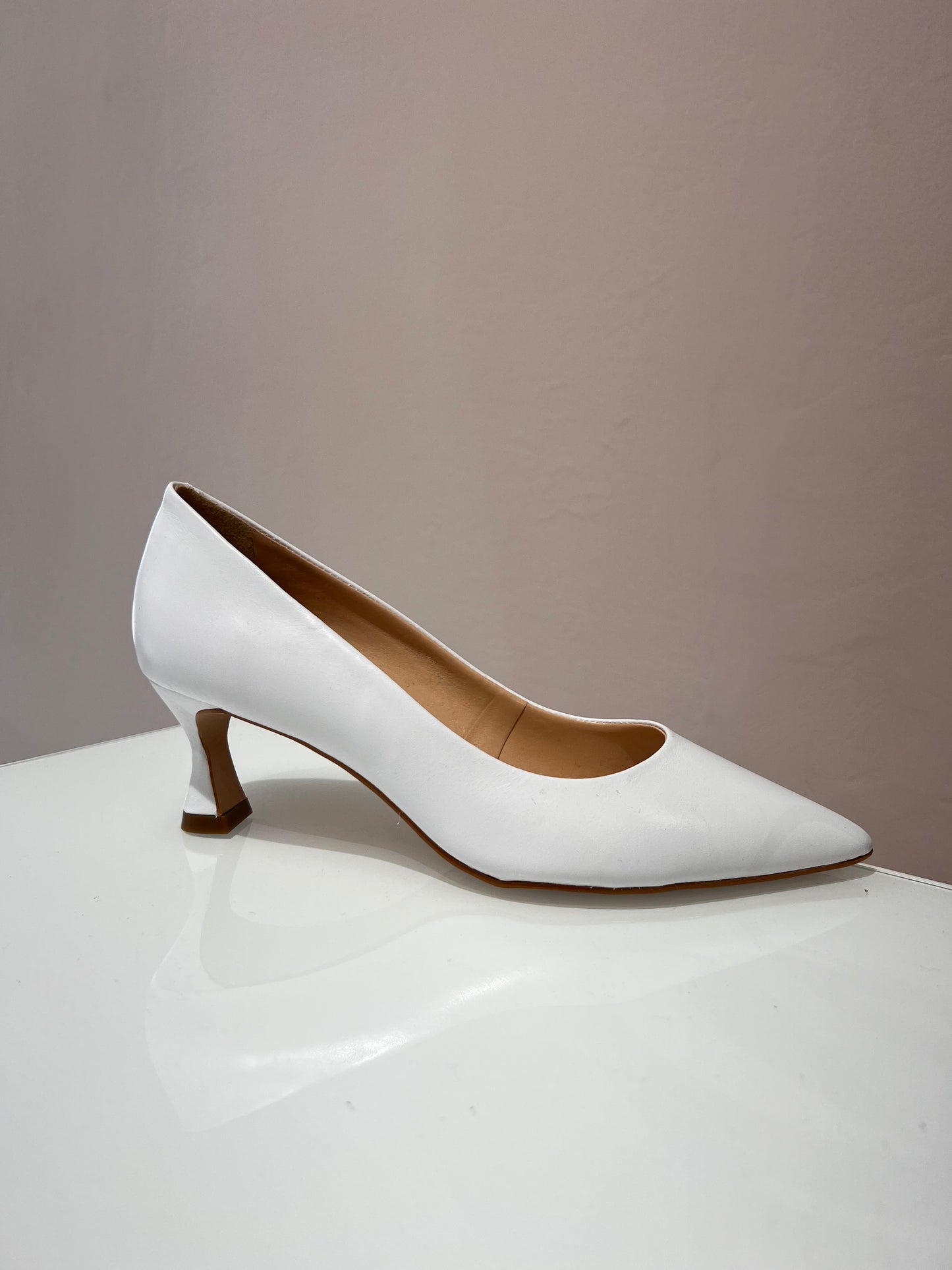 Decolletè in pelle bianco -1964B22