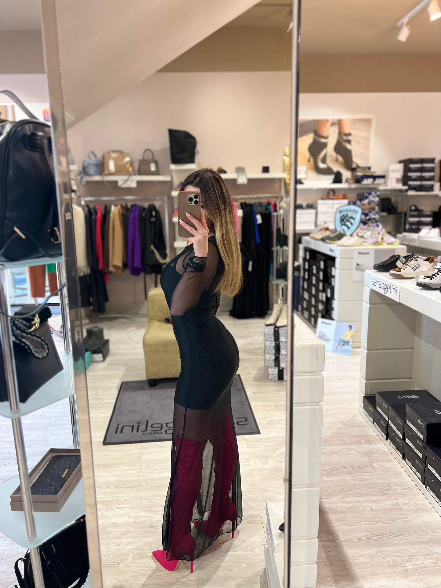 Copri costume in tulle nero -7270NE