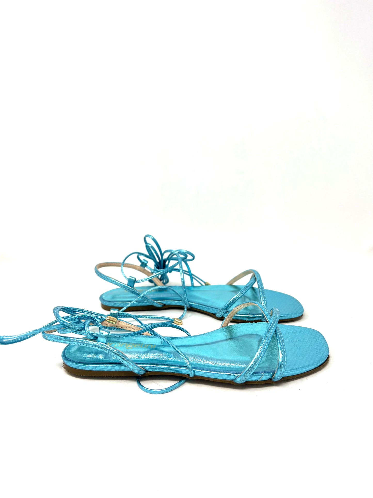 Sandalo flat con lacci blue sky -2048SK