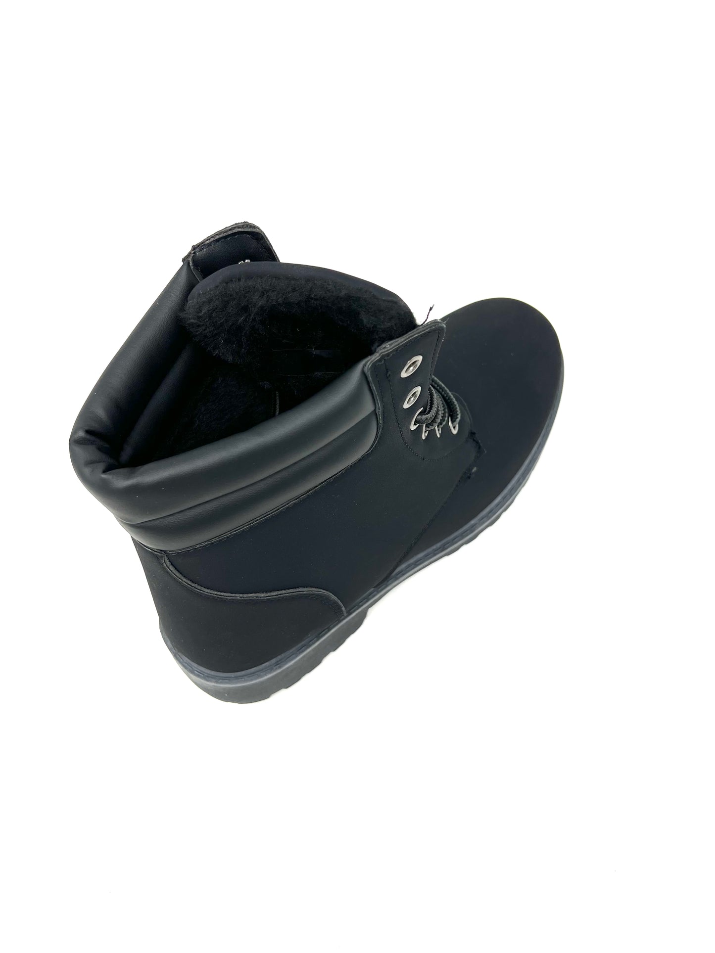 Scarponcino uomo trekking nero in eco-pelle