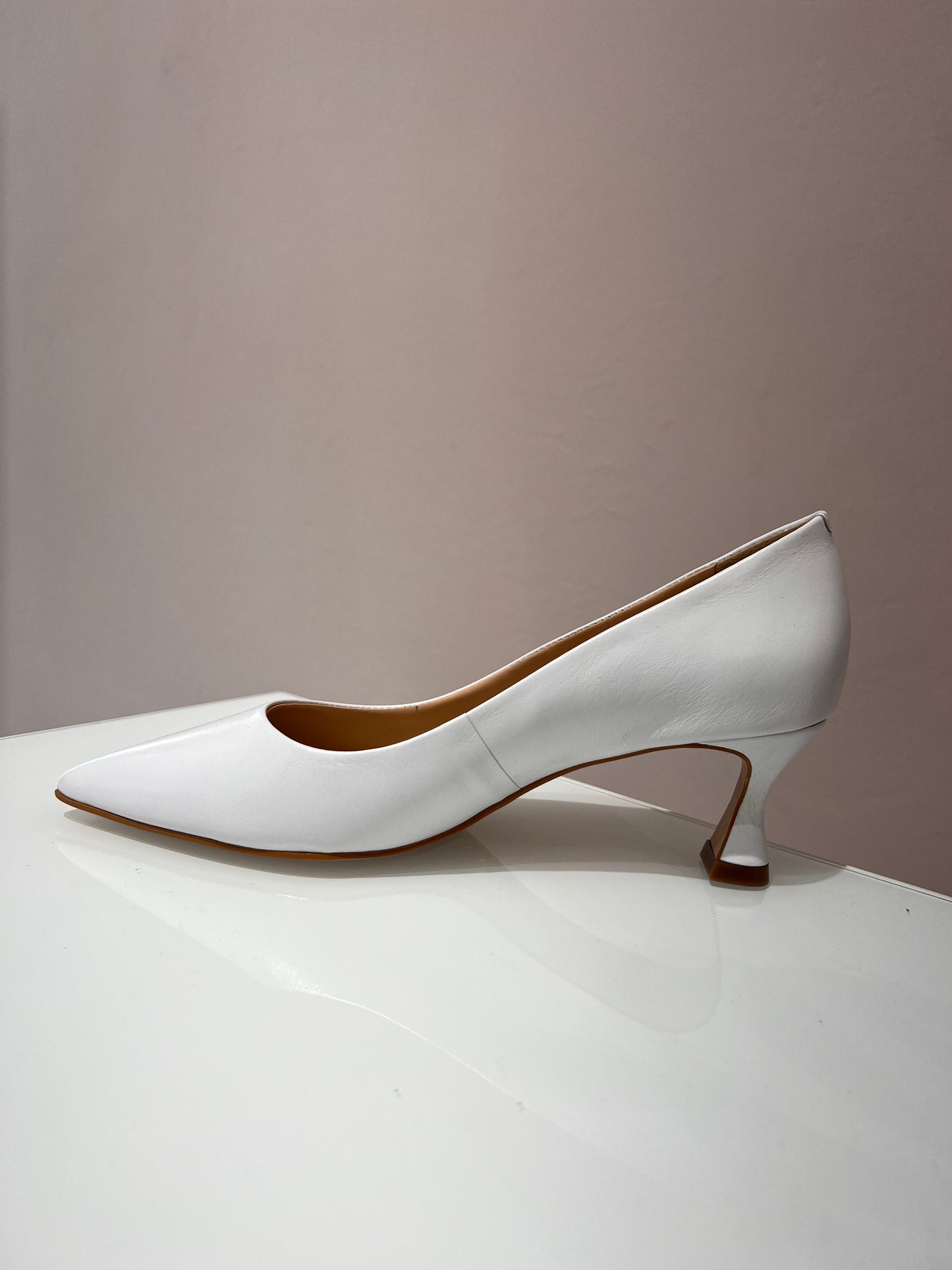 Decolletè in pelle bianco -1964B22