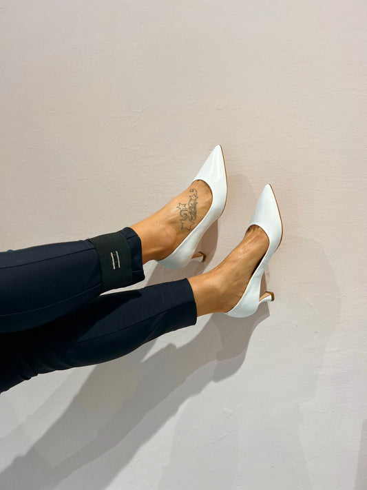 Decolletè in pelle bianco -1964B22