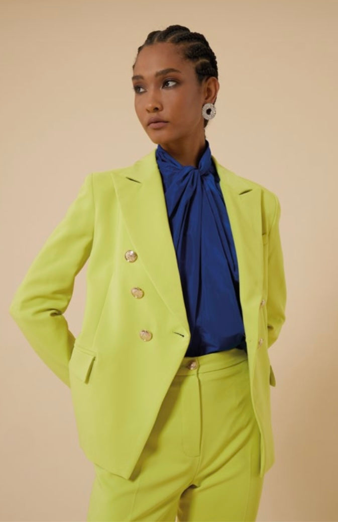 Blazer doppiopetto bottoni lime Artigli -B36551G