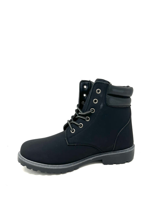 Scarponcino uomo trekking nero in eco-pelle