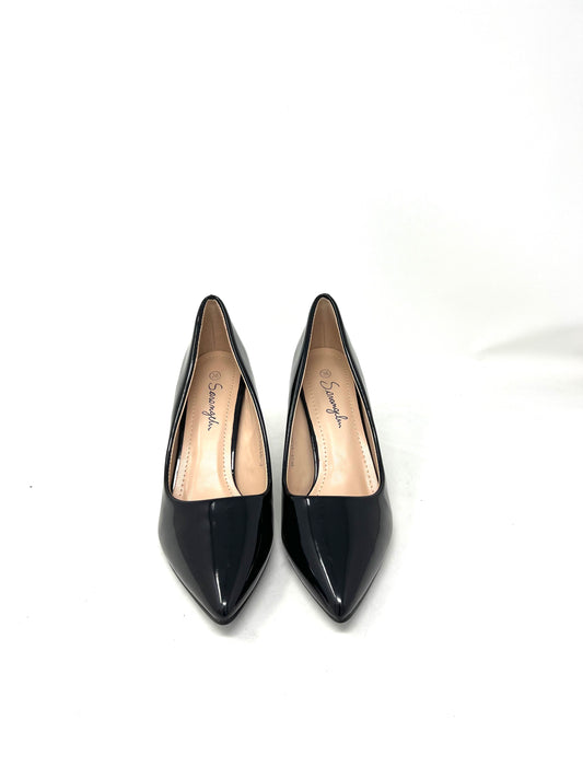 Decolletè nera lucida con tacco a spillo 5 cm -W2ED39N