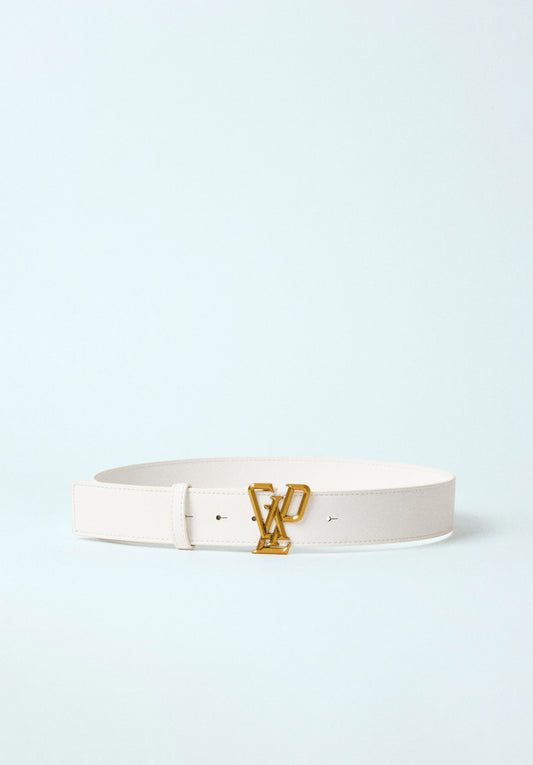 Cintura fibbia oro bianco logo