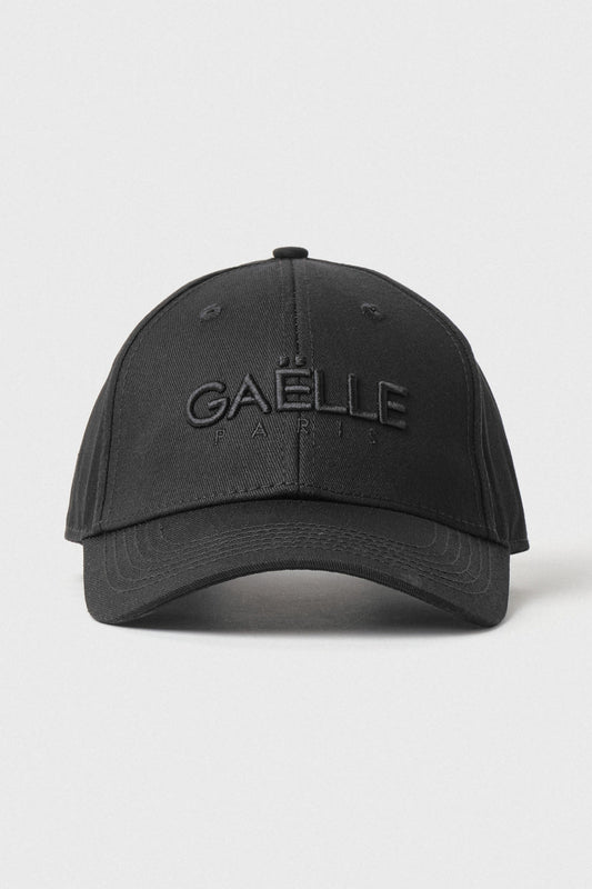 Cappellino in cotone con visiera garbadina nero Gaelle Paris -CW01028