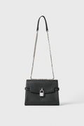 Reg Duffle Strap In Ecopelle Nero lucchetto Gaelle Paris -W01182