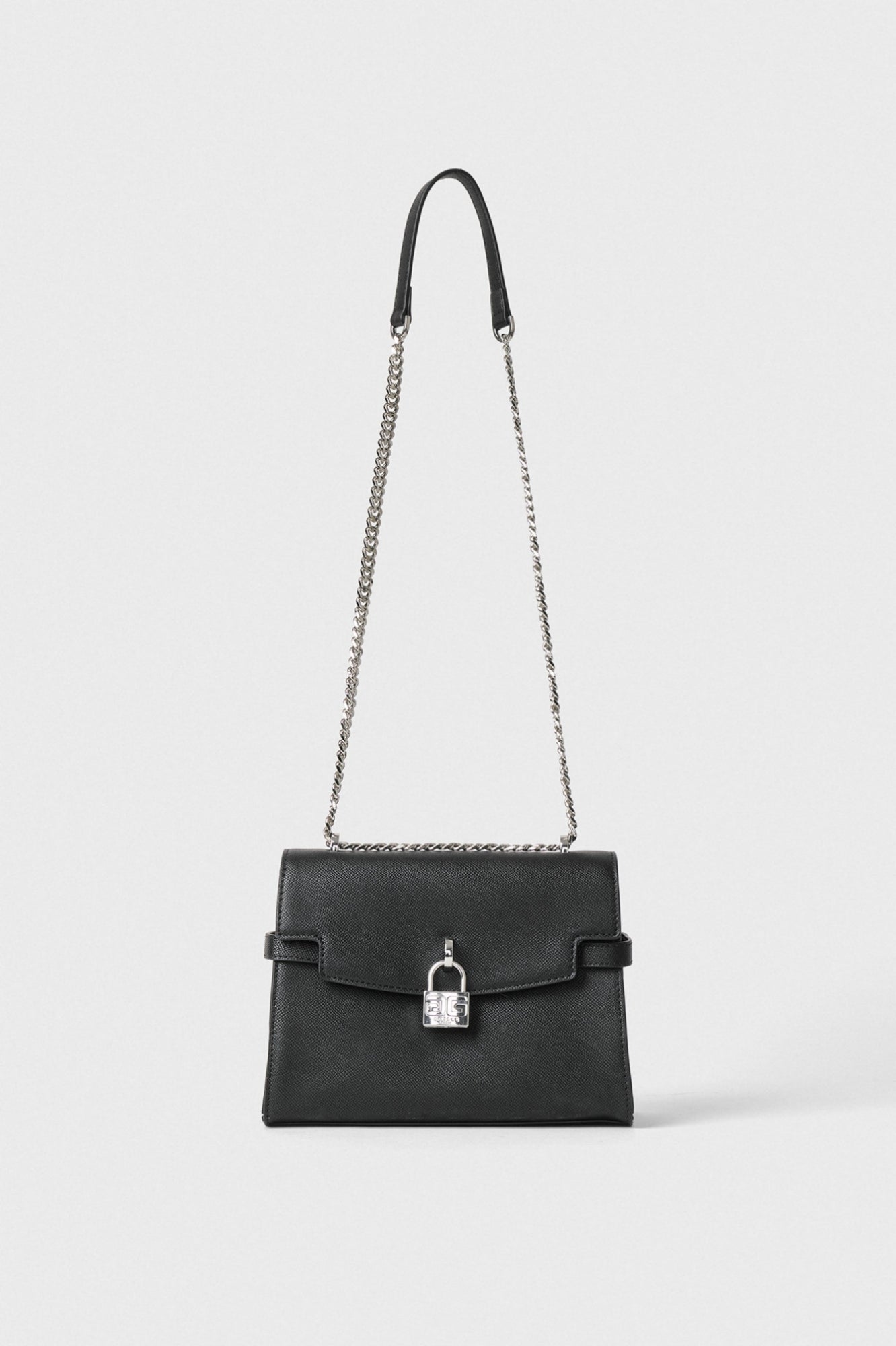 Reg Duffle Strap In Ecopelle Nero lucchetto Gaelle Paris -W01182